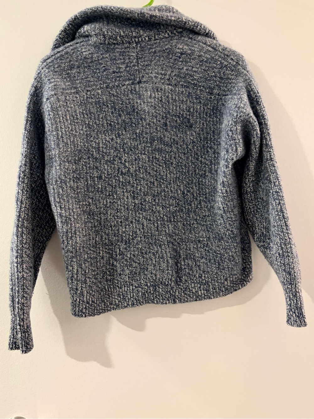 Everlane Heathered Blue-Gray Zip Knit Sweater, 100% wool - Picture 2 of 7